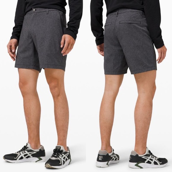 Lululemon Commission Shorts Heathered Black‎ Mens Size 32 Ventlight Stretch Golf - Picture 1 of 16